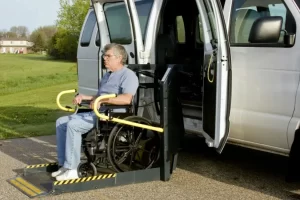 A vehicle is modified for easier mobility for the disable people.